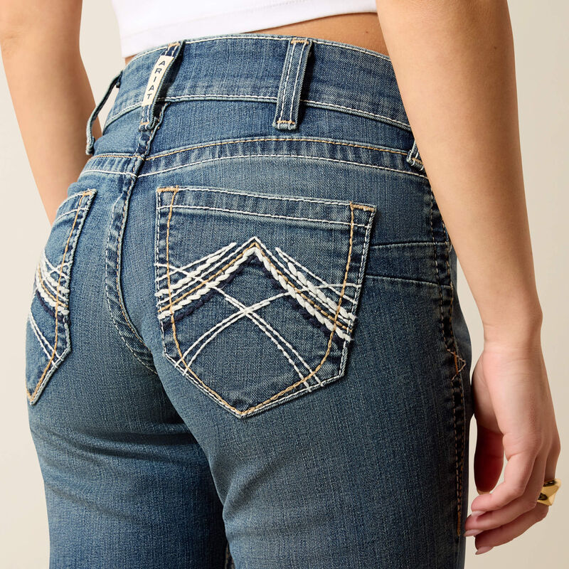 Ariat R.E.A.L. Mid Rise Stretch Whipstitch Boot Cut Jean
