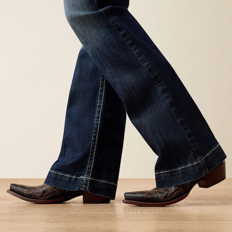 Ariat Trouser Mid Rise Stretch Entwined Wide Leg Jean
