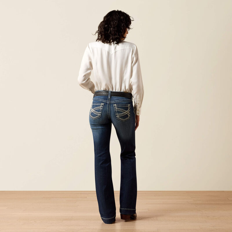 Ariat Trouser Mid Rise Stretch Entwined Wide Leg Jean