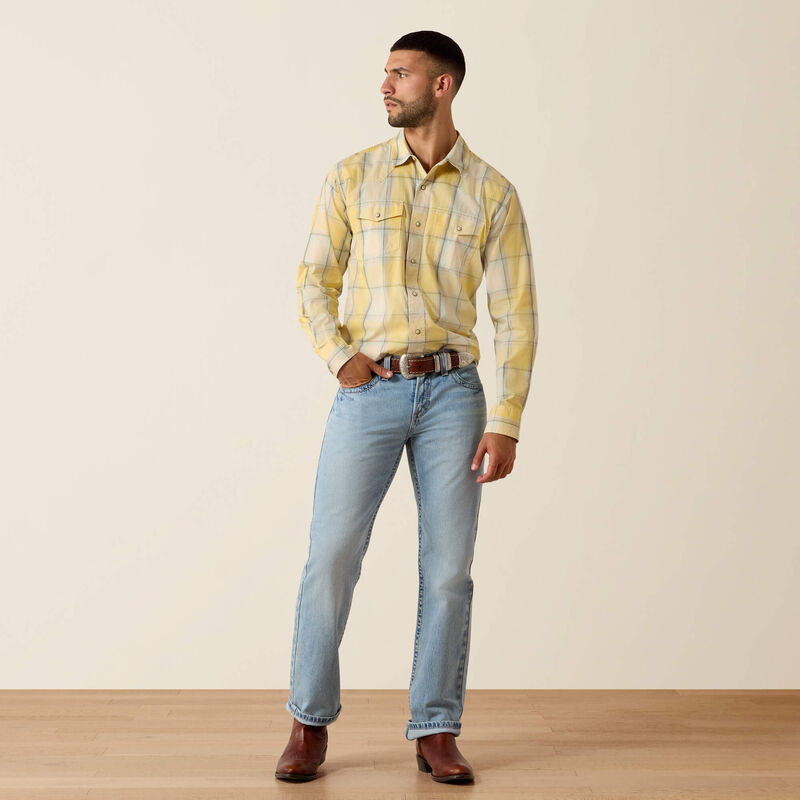 Ariat Retro HUX fitted snap shirt - Chai tea plaid