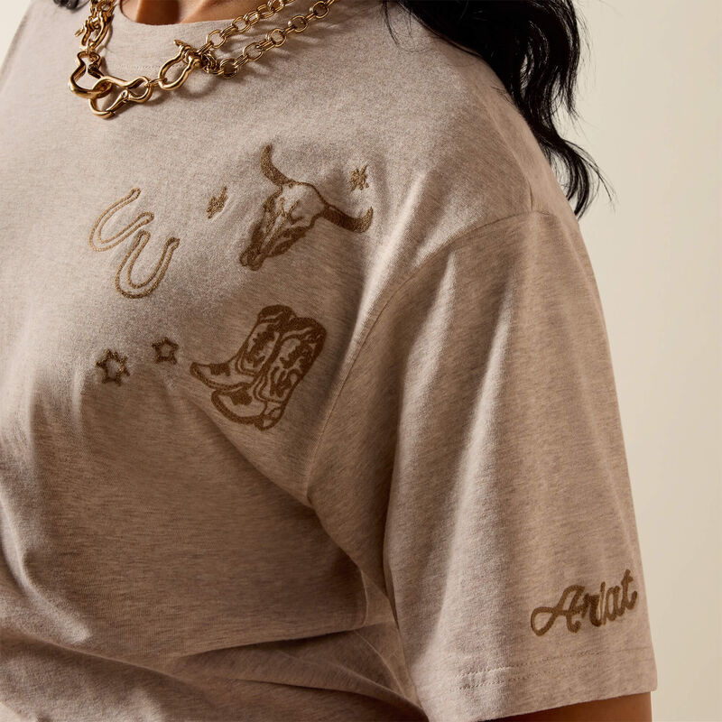 Ariat Western Emblem T-Shirt - Oatmeal Heather