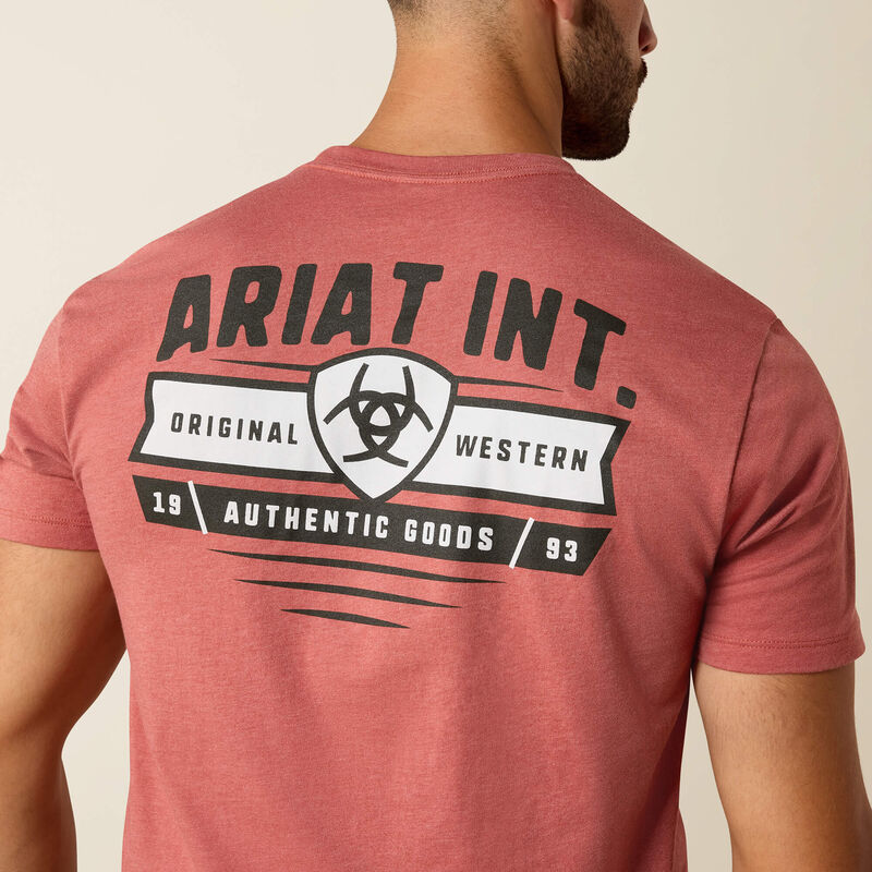 Ariat Banner Badge T-Shirt - Red Clay Heather