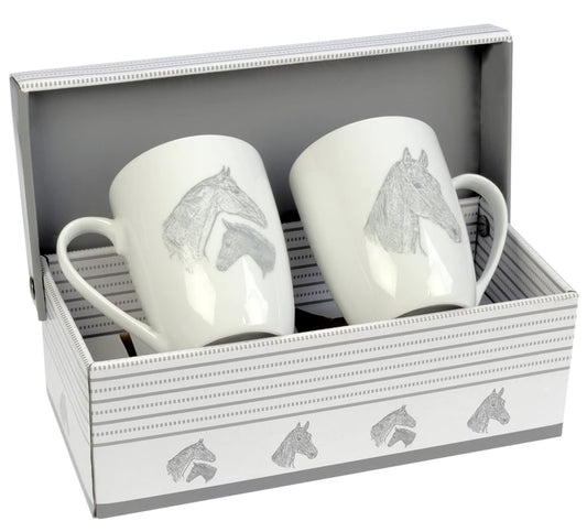 Ensemble de tasses en céramique Jument et Poulain