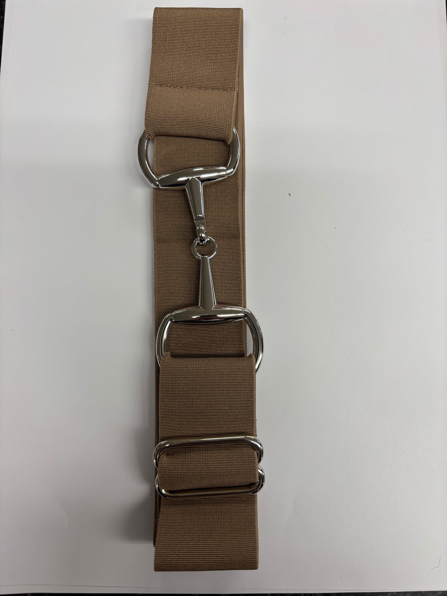 Elastic silver buckle belts
