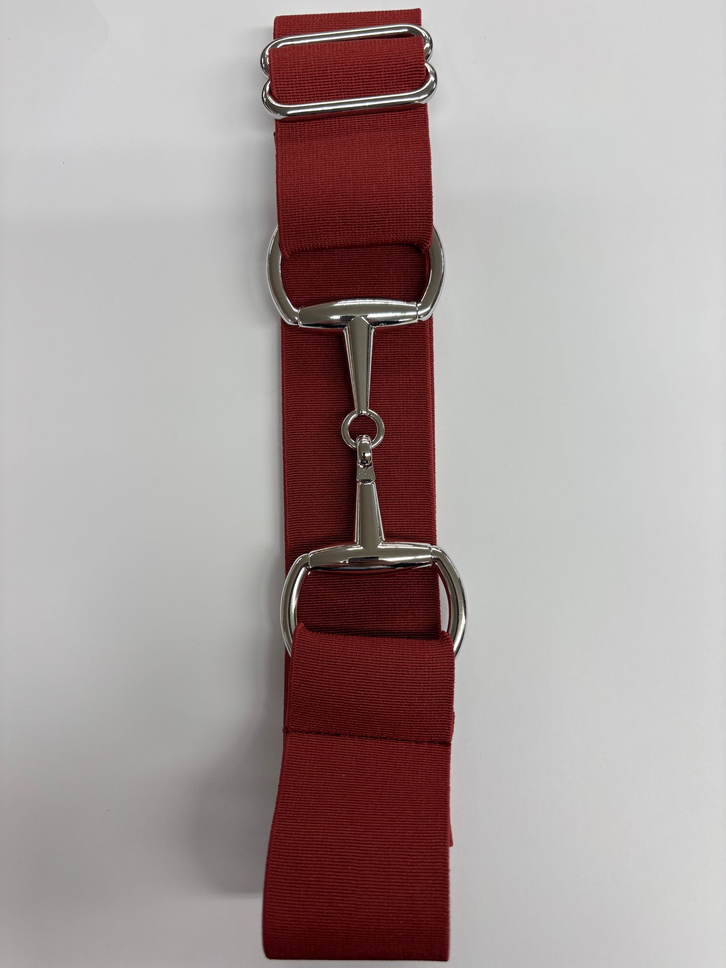 Elastic silver buckle belts