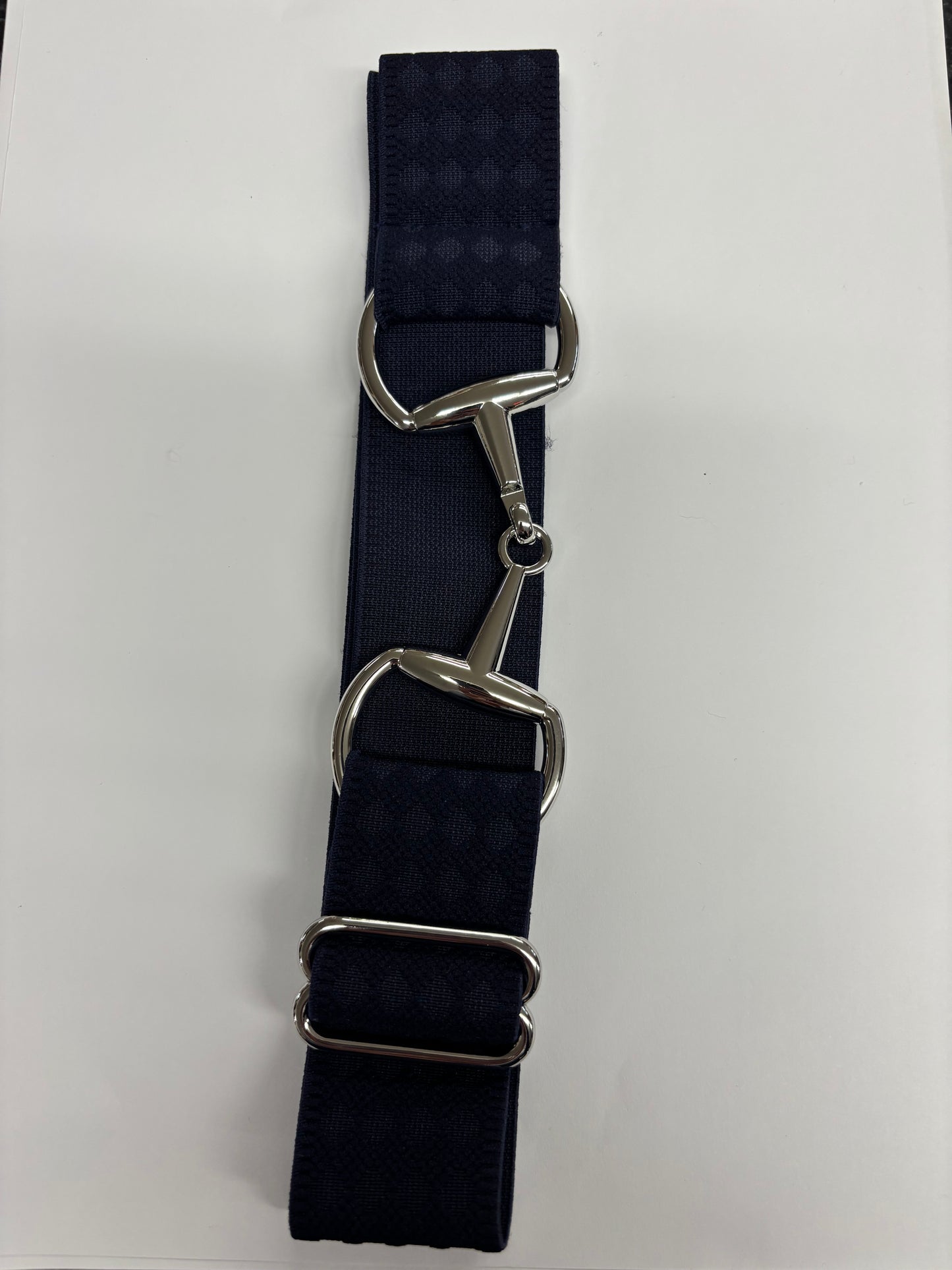 Elastic silver buckle belts