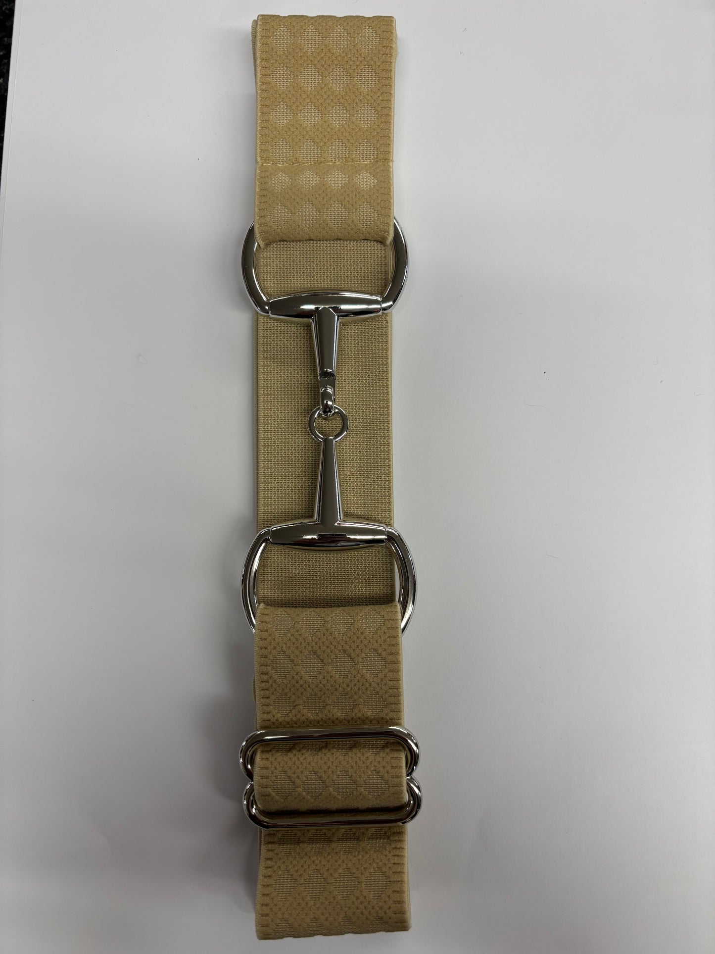 Elastic silver buckle belts