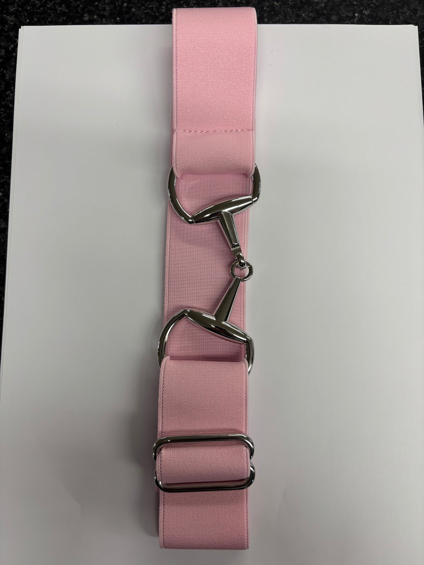 Elastic silver buckle belts