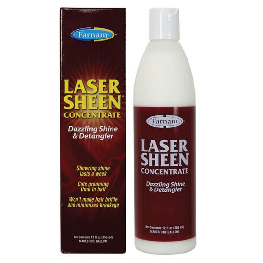 Professional equine hair polish uses safe and effective silicone to highlight coat hair and emphasize and define conformation. Also shines manes and tails for a softer, more manageable, feel. Safe formula is perfect for use on any coat type or color. Gen