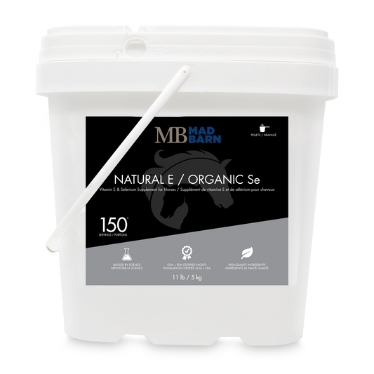 A pelleted source of supplemental Natural Vitamin E and Organic Selenium to ensure optimal antioxidant status in your horse. Used to support muscles and reduce inflammation.