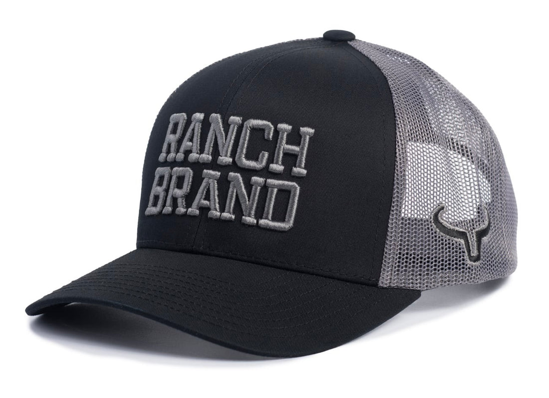 Ranch brand Big Ranch cap - Black & Graphite Mesh | Silver Logo