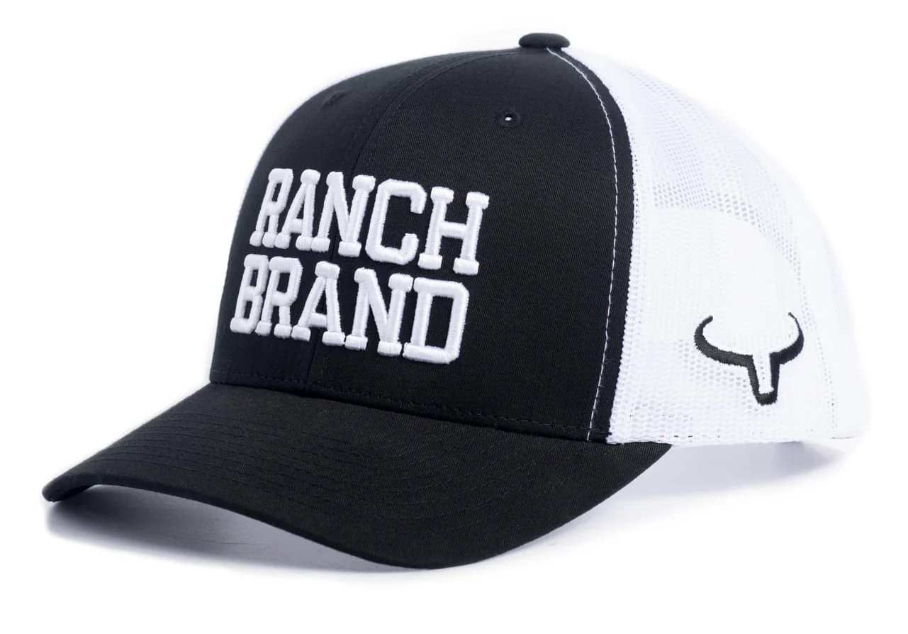 Ranch Brand Big Ranch cap - Noir & White Mesh / White Logo