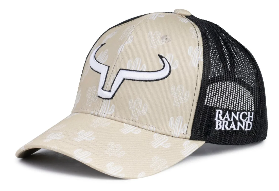 Ranch Brand Women's Ponytail Cap - Cactus 4 | White Logo