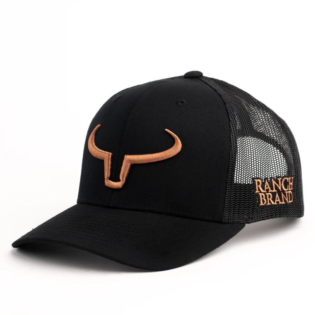 Ranch Brand Rancher cap - Black & Black Mesh | Gold Logo