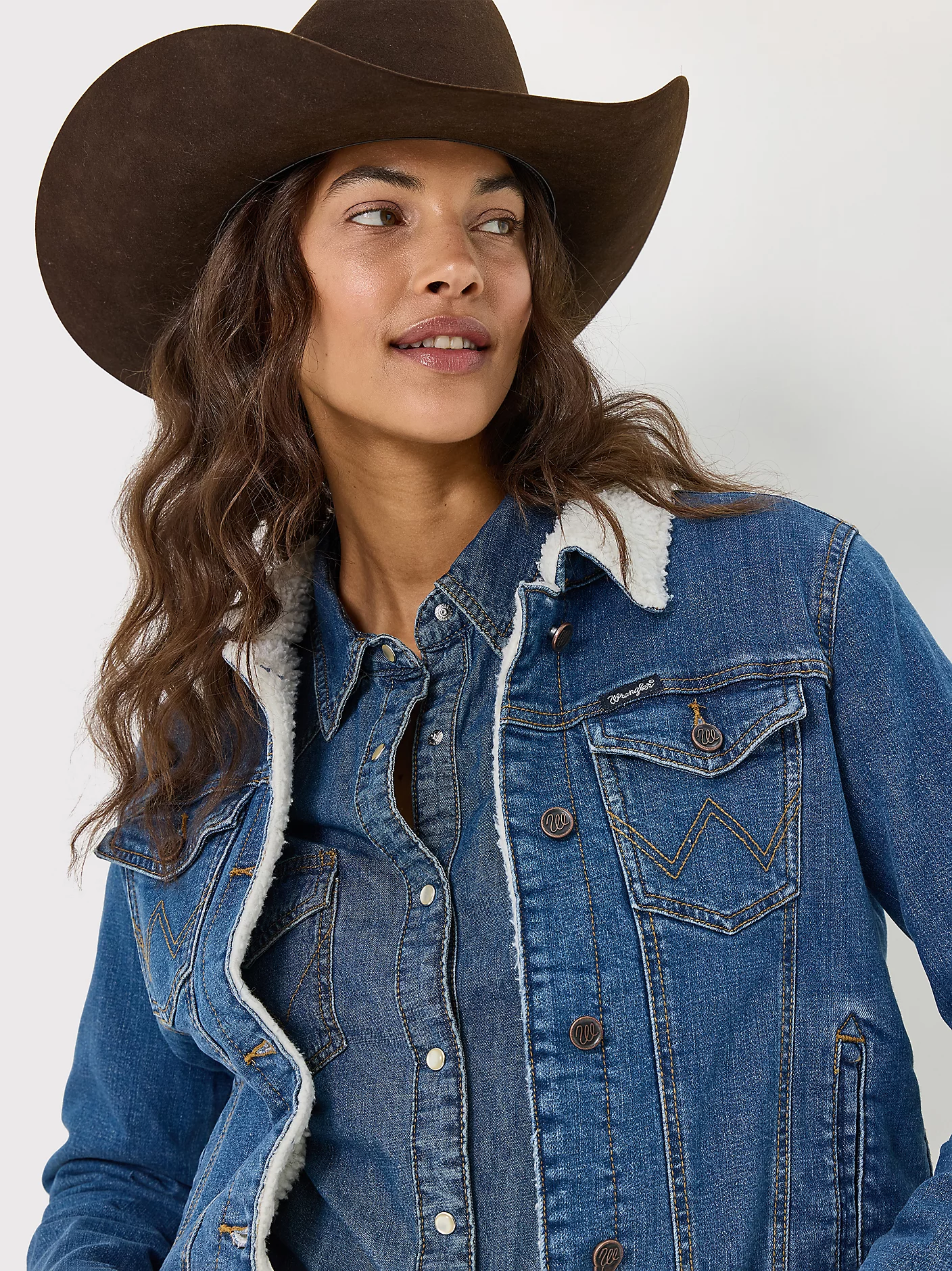 Wrangler Retro Sherpa Lined Western Denim Jacket