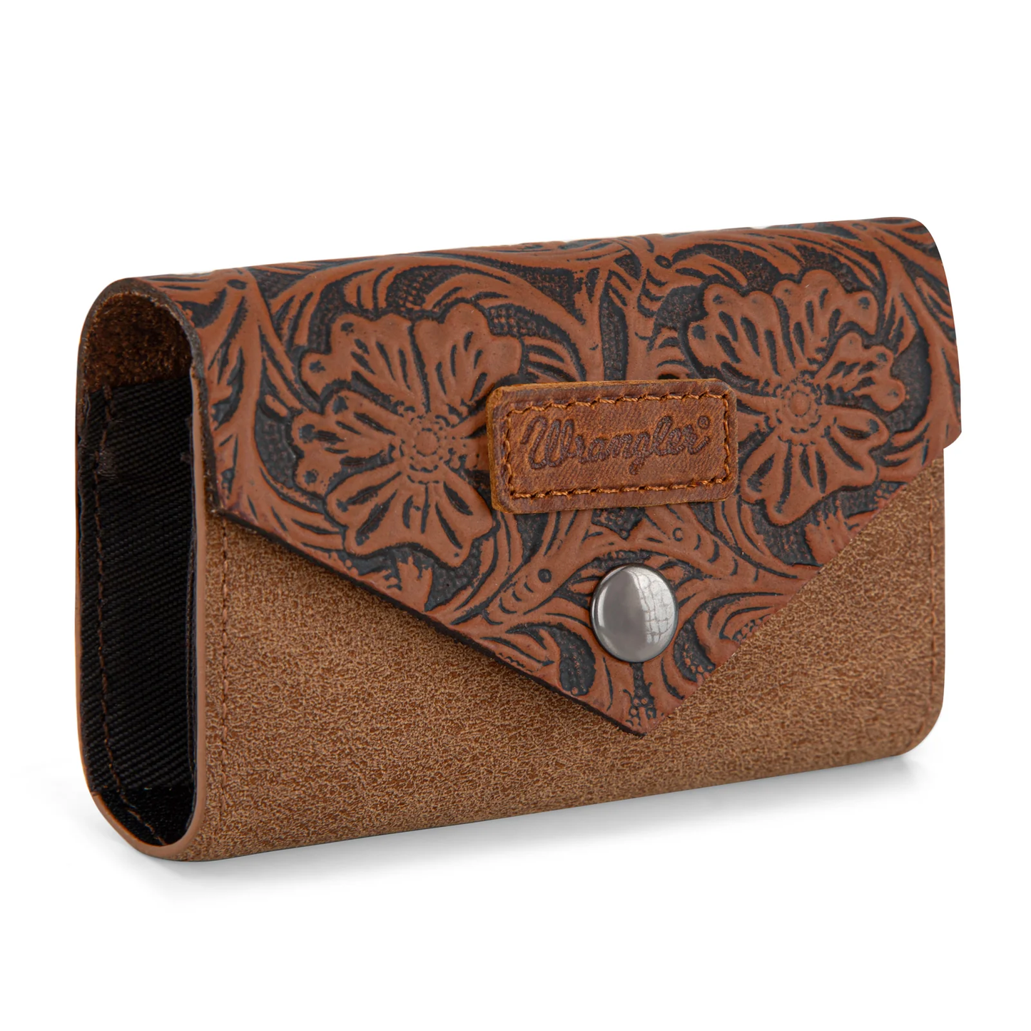Wrangler Floral Tooled Card Holder - Brown