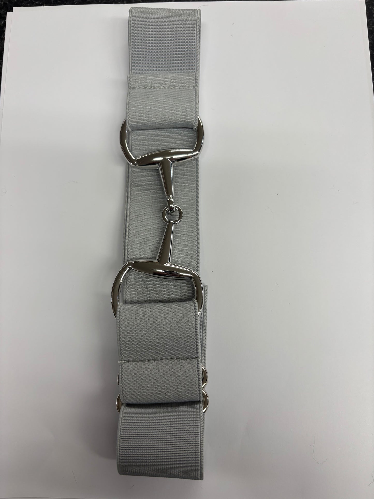 Elastic silver buckle belts