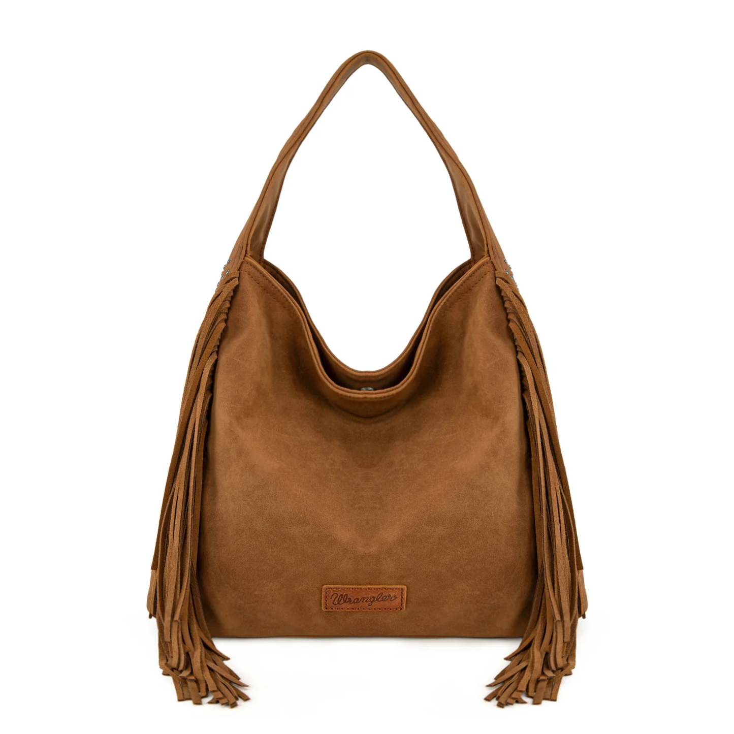 Wrangler Fringe Studded Hobo Bag - Brown