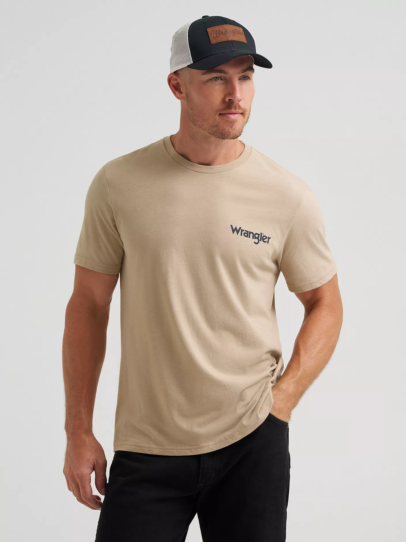 Wrangler Buckin Back Graphic T-Shirt - Trench Coat Heather