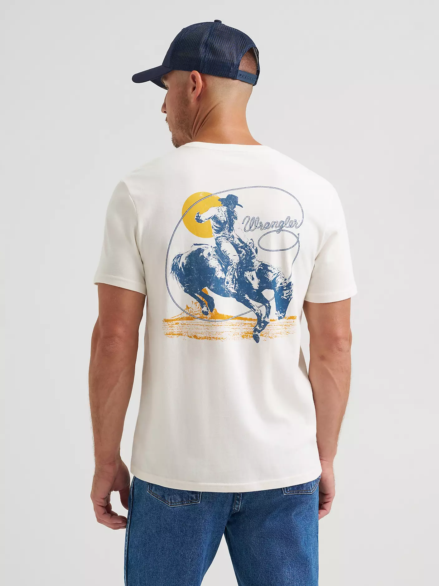 Wrangler lassoing cowboy back graphic t-shirt - Whisper White