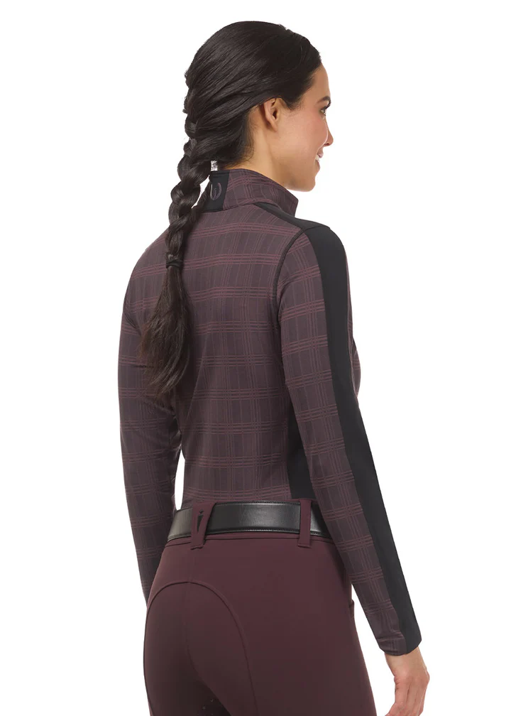 Kerrits stretch plaid quarter zip top