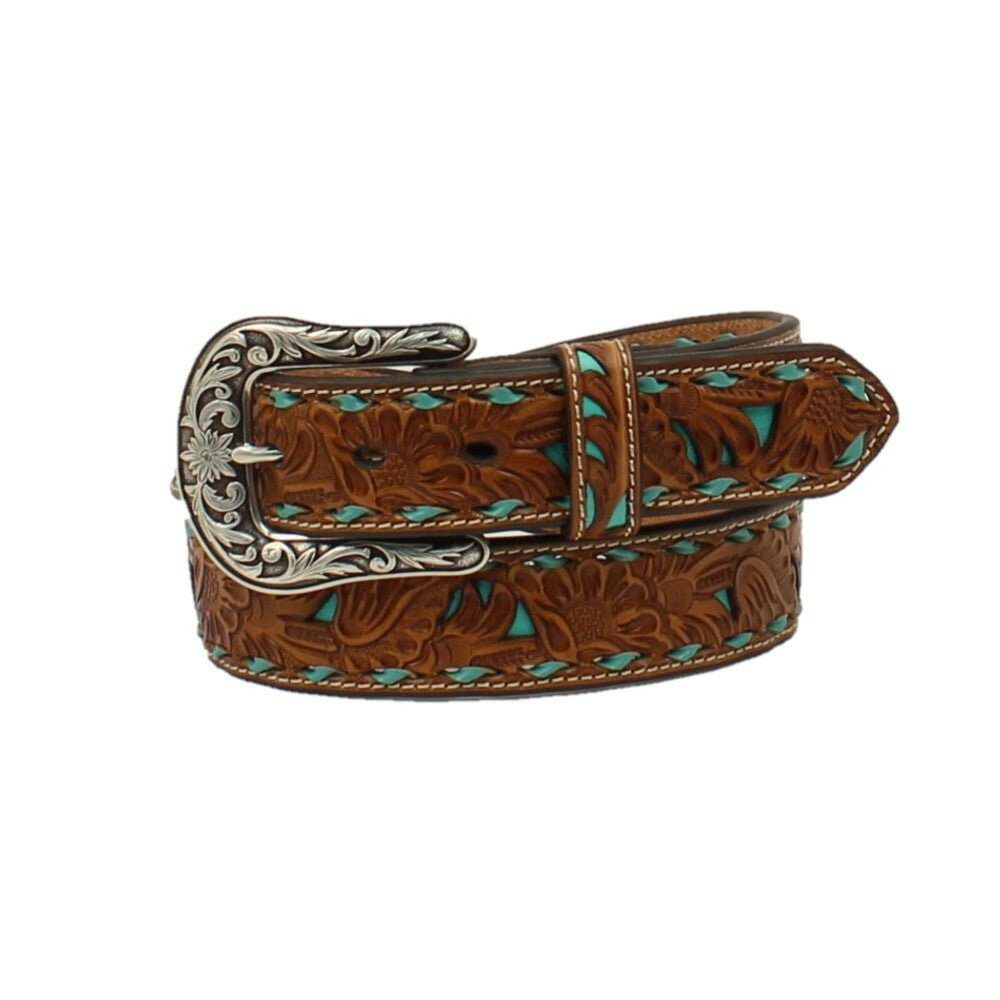 Nocona turquoise Inlay leather belt