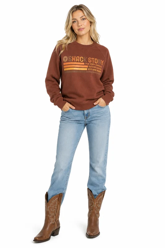 Shack Story Wild Game crewneck - Burgundy