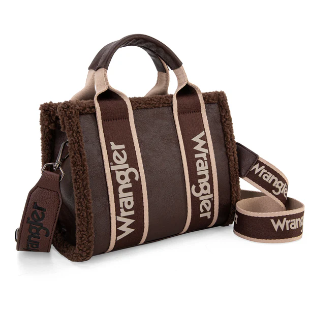 Wrangler Sherpa small canvas tote/crossbody - Coffee *SALE*