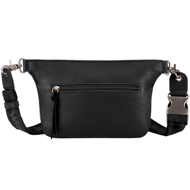 Wrangler fringe fanny pack belt sling bag - Black