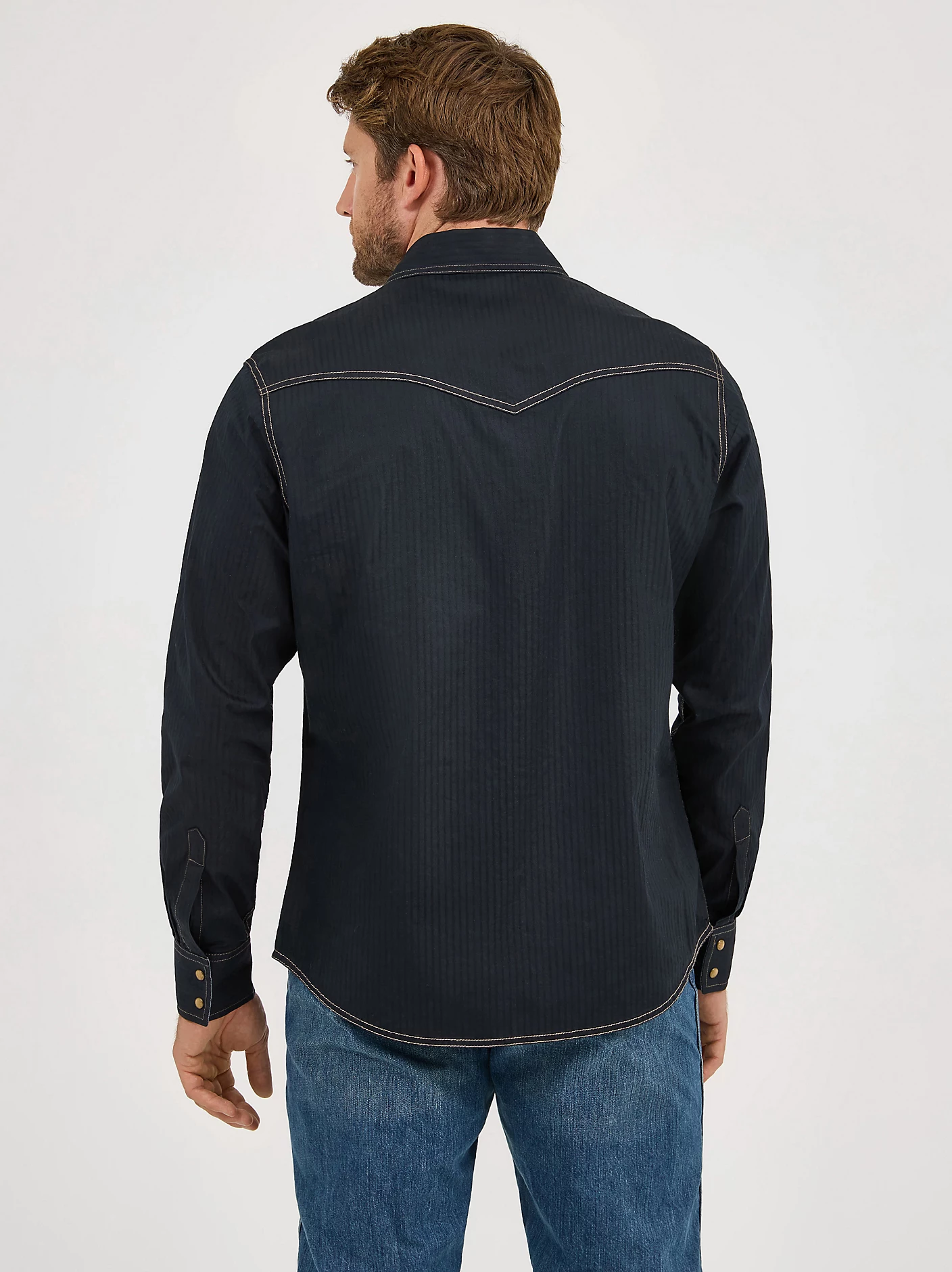 Wrangler Retro Long Sleeve Western Snap Solid Dobby Shirt