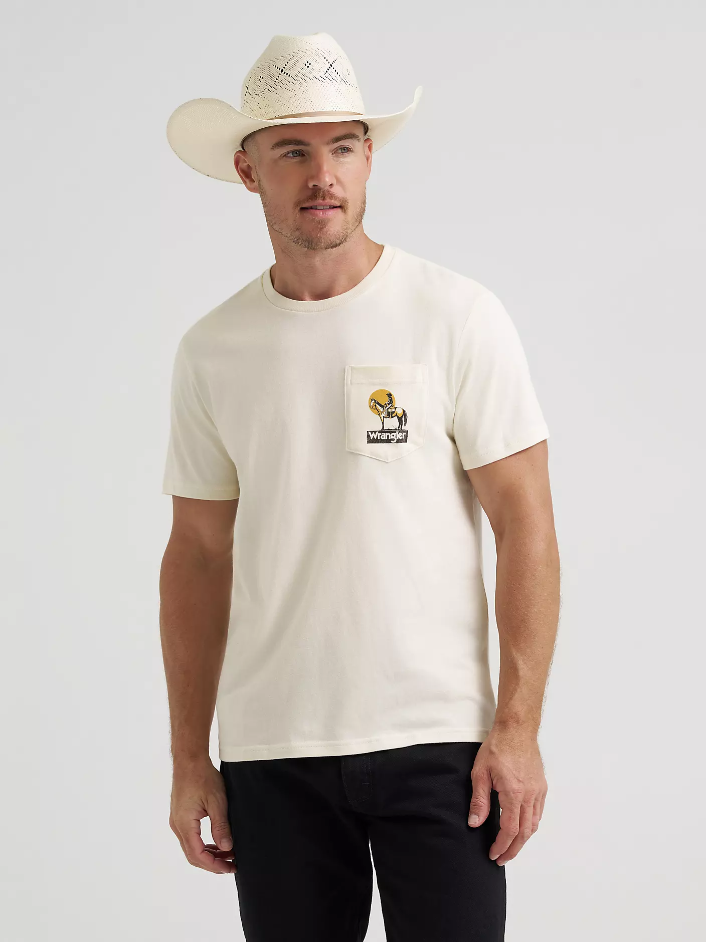 Wrangler Silent Rider Back Graphic T-Shirt - Antique White