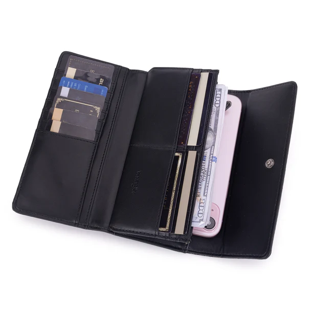 Wrangler Western Floral tooled tri-fold RFID wallet/wristlet - Tan