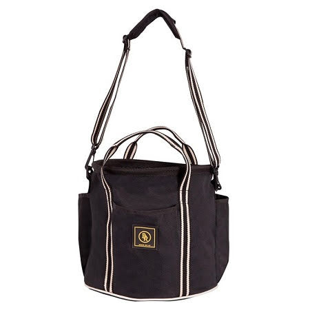 Round, lightweight grooming bag, made of 600D polyester. The reinforced bottom has four bag feet for protection. The top can be closed with a drawstring so that you can cover the contents. The bag has six compartments with elastic around. The bag has hand