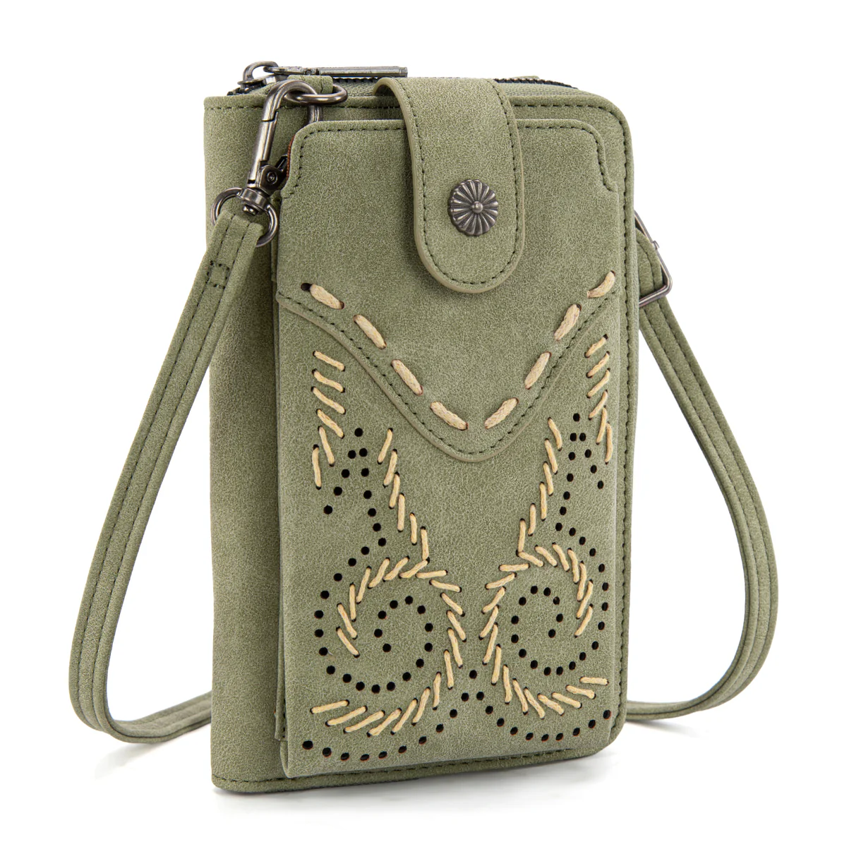 Wrangler Western Stitch RFID Phone Crossbody Wallet/Crossbody - Green