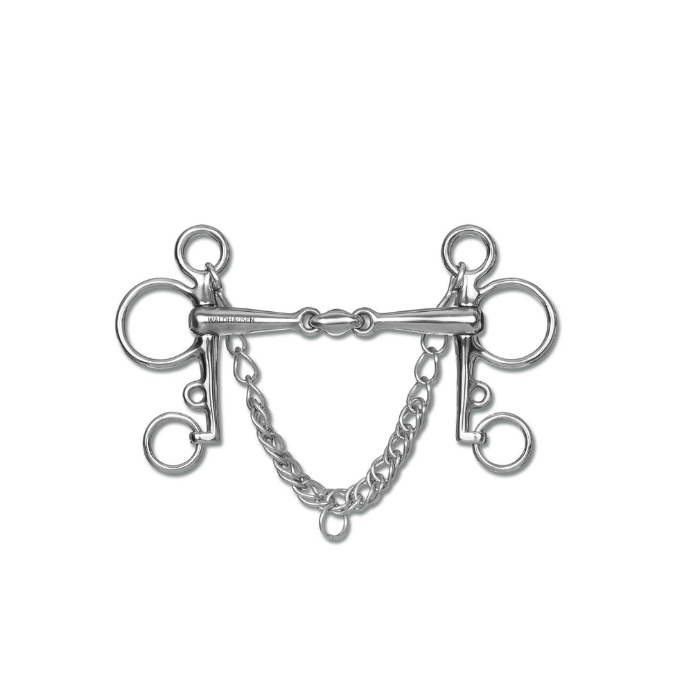 Waldhausen double broken SS solid pelham bit