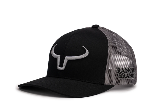 Ranch Brand Rancher cap - Black & Mesh Graphite | Logo Silver