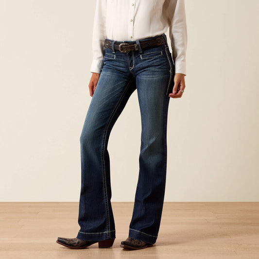 Ariat Trouser Mid Rise Stretch Entwined Wide Leg Jean