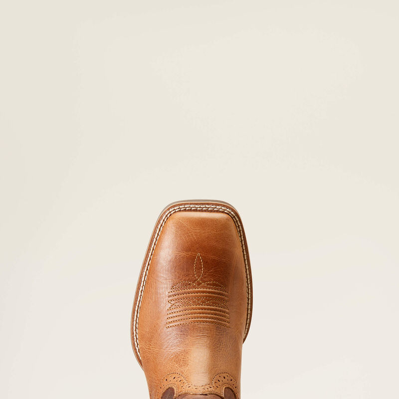 Ariat Sport Cool VentTEK Wide Square Toe Cowboy Boot - Dark tan/two tone tan