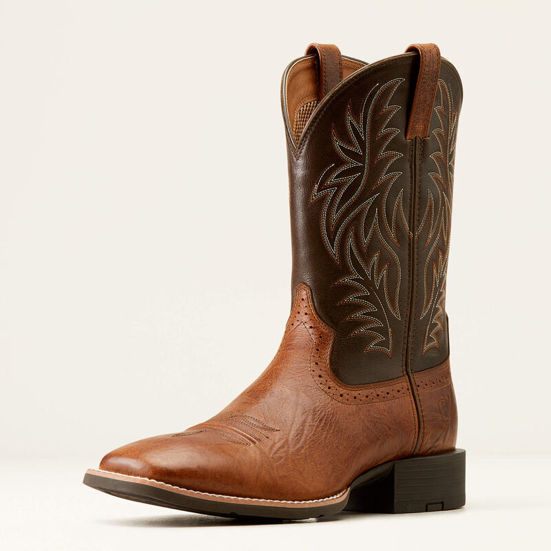 Ariat Sport Western Wide Square Toe Cowboy Boot - Peanut Butter/Chaga Brown