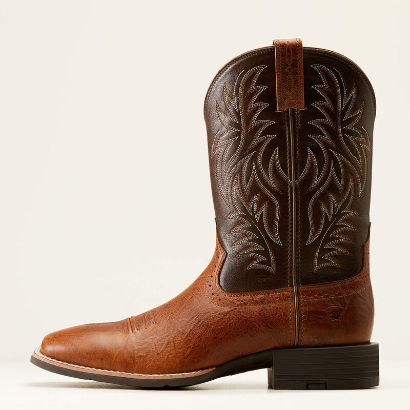 Ariat Sport Western Wide Square Toe Cowboy Boot - Peanut Butter/Chaga Brown
