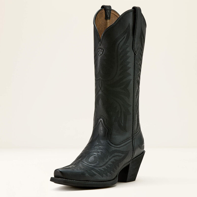 Ariat Round Up Collins D Toe Western Boot - Supple Black