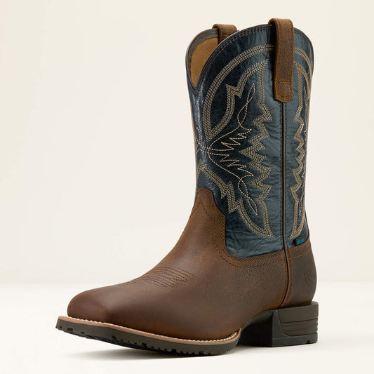 Ariat Hybrid Ranchwork Waterproof Cowboy Boot - Taver Taupe/Dark Denim