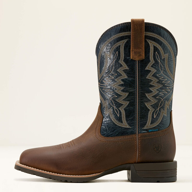 Ariat Hybrid Ranchwork Waterproof Cowboy Boot - Taver Taupe/Dark Denim