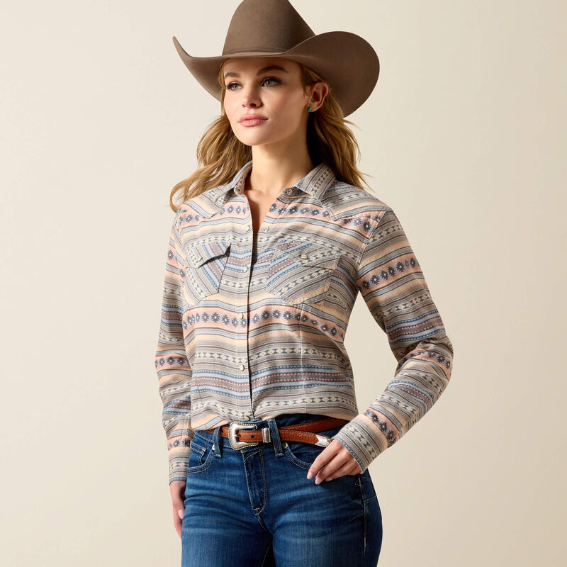 Arizona Western Snap Shirt - Ombre Blue Southwest
