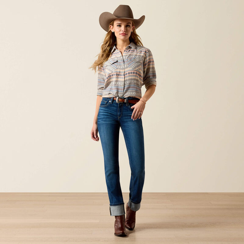 Arizona Western Snap Shirt - Ombre Blue Southwest