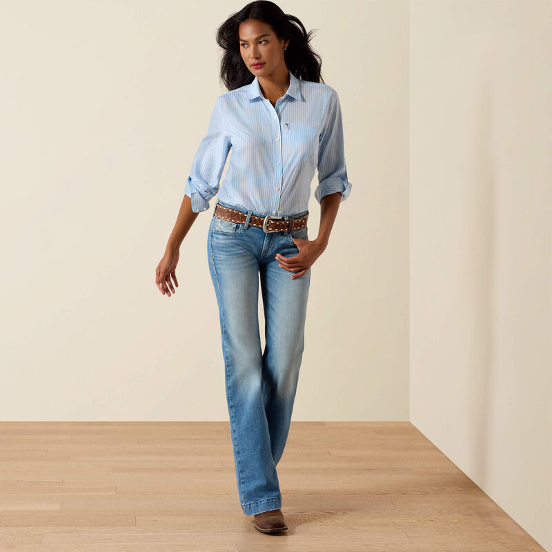 Ariat Venttek long sleeve shirt - Nantucket breeze railroad stripes