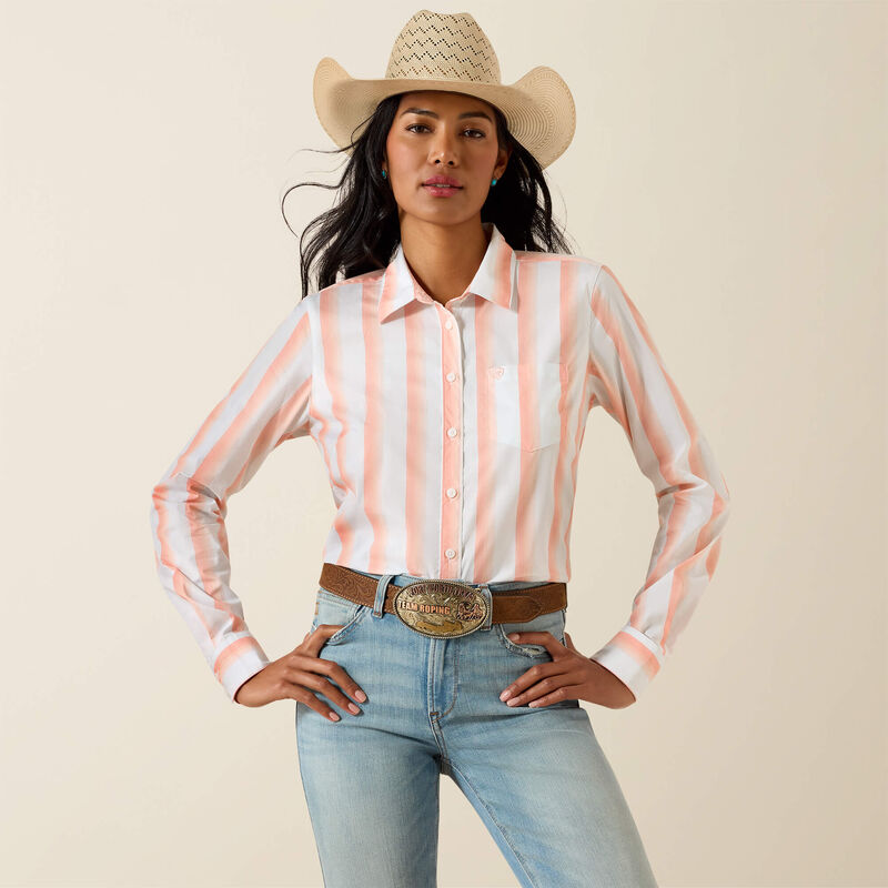 Ariat Kirby Shirt - Peach Amber Stripe
