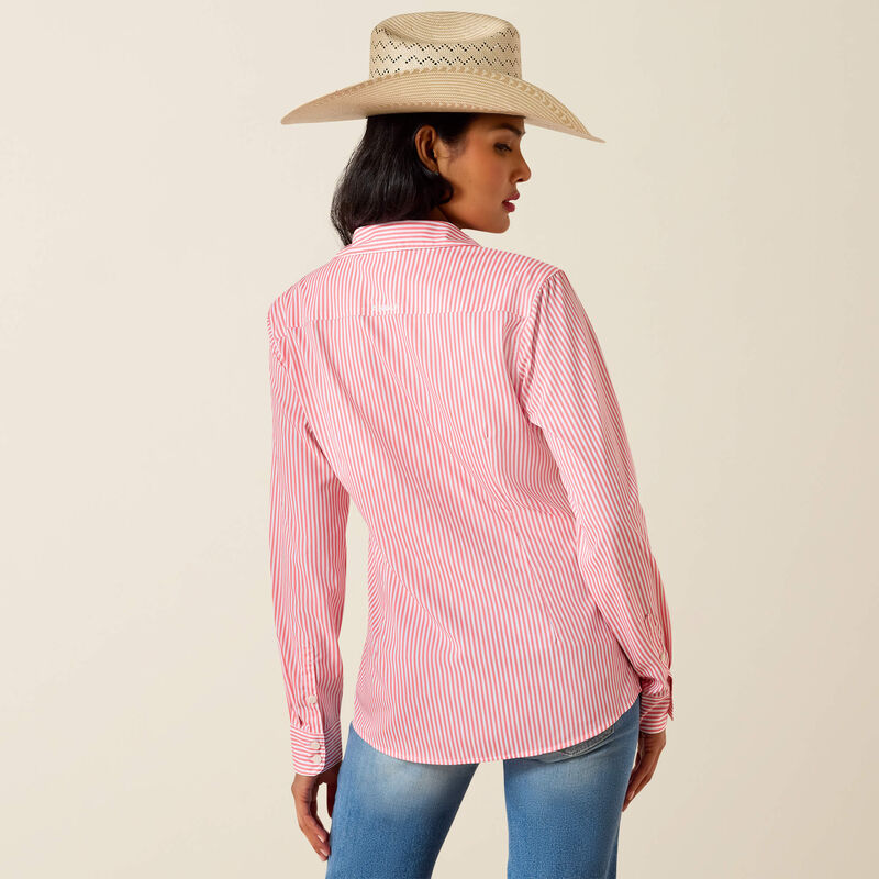 Ariat Kirby pro shirt - Sun kissed coral stripe