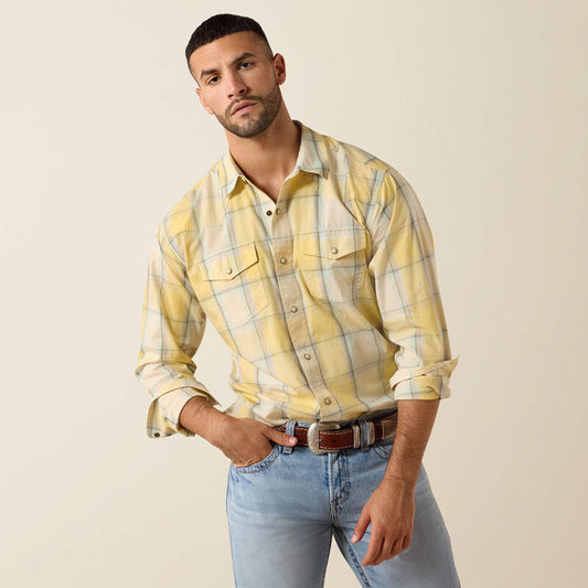Ariat Retro HUX fitted snap shirt - Chai tea plaid