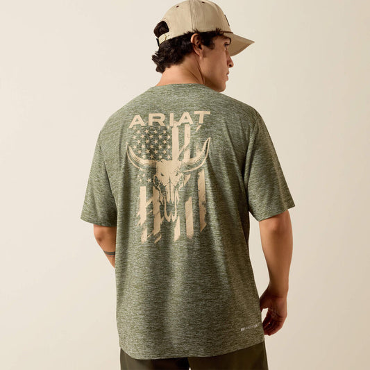 Ariat Longskull Freedom T-Shirt - Dark Olive Heather